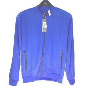 ADIDAS Elevate Tricot TT Track Jacket Men's M Blue Zip 3 Stripe Sleeve BR1443